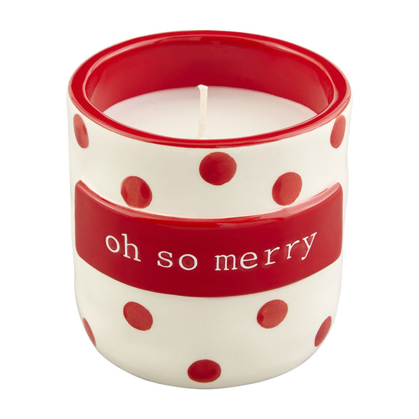 Oh So Merry Ceramic Candle With Matches