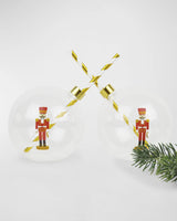 Nutcracker Ornament Drinking Glass Set - (Boxed Set of 2)
