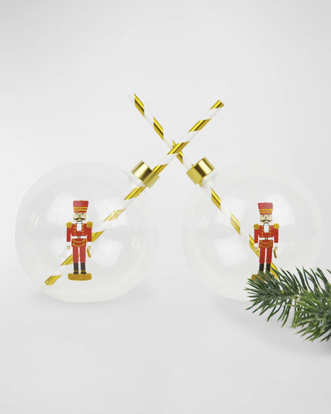 Nutcracker Ornament Drinking Glass Set - (Boxed Set of 2)