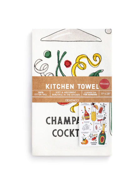 Champagne Cocktail Cotton Twill Bar Towel