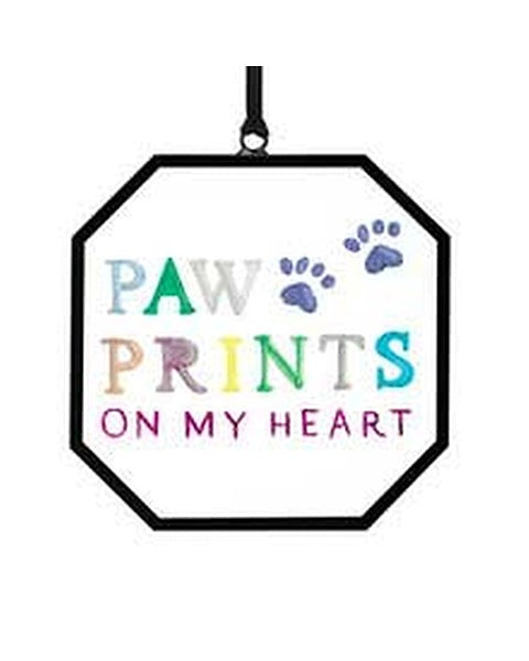 Paw Prints On My Heart Suncatcher