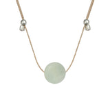 Crystal Ball Silk Slider - 10mm Gemstone Necklace - Amazonite