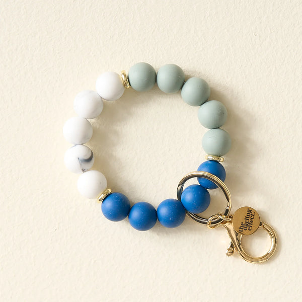 Hands-Free Silicone Beaded Keychain Wristlet - Lakeside Luxury