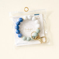 Hands-Free Silicone Beaded Keychain Wristlet - Lakeside Luxury
