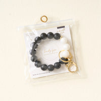 Hands-Free Silicone Beaded Keychain Wristlet - Midnight Glam