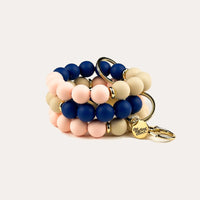 Hands-Free Silicone Beaded Keychain Wristlet - Beachy Keen