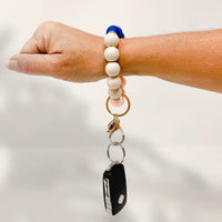 Hands-Free Silicone Beaded Keychain Wristlet - Beachy Keen