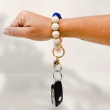 Hands-Free Silicone Beaded Keychain Wristlet - Beachy Keen
