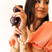 Hands-Free Silicone Beaded Keychain Wristlet - Beachy Keen