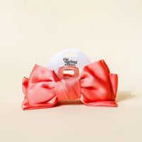 Satin Bow Claw Clip - Rose