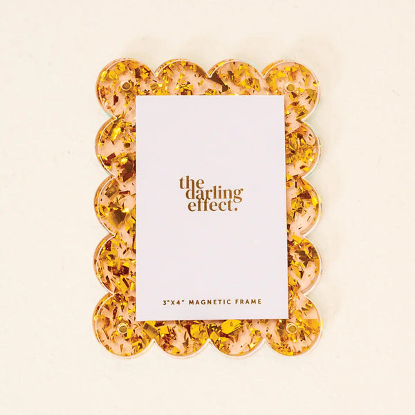Acrylic Frame Magnet Mini Gold Confetti- The Darling Effect