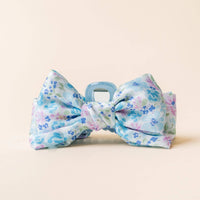 Satin Bow Claw Clip - Secret Garden Blue
