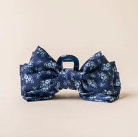 Satin Bow Claw Clip - Endless Daydream Navy