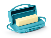 Butter Dish with Attached Flip-Top Lid by Butterie