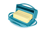 Butter Dish with Attached Flip-Top Lid by Butterie