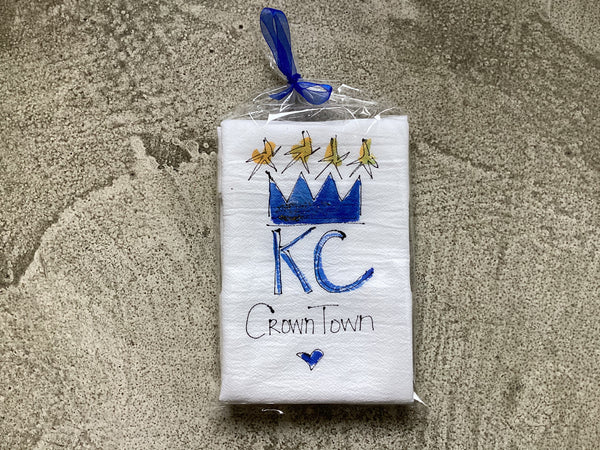Painting Petunias art on a towel KC Royal