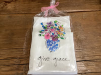 Painting Petunias art on a towel Give Grace