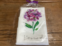 Painting Petunias art on a towel Blessed