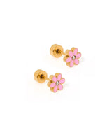 LINNY CO Screwback Stud Earrings - Alli Pink