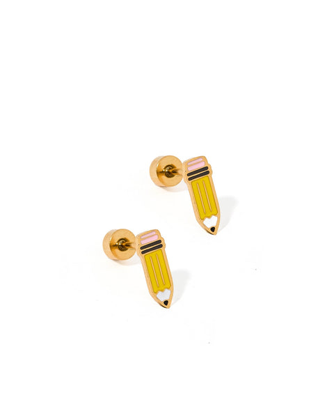 LINNY CO Screwback Stud Earrings - Pencil