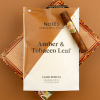 NOTES Sustainable Candle Refill Kit - Amber & Tobacco Leaf