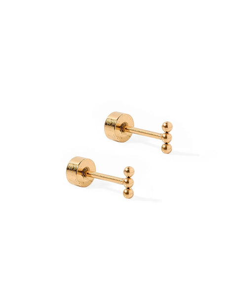 LINNY CO Screwback Stud Earrings - Tally Gold
