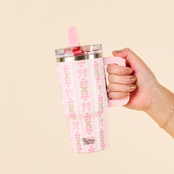 The Darling Effect Oh So Fancy Pink 20 oz Lifestyle Flip Straw Tumbler