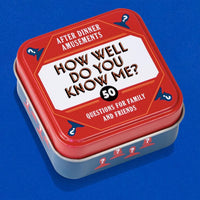 After Dinner Amusements: How Well Do You Know Me?
50 Questions for Family and Friends