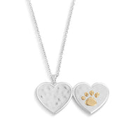 Pawprint Love You Locket - Silver