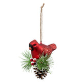 Cardinal on Pinecone Ornament
