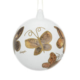 Neutral Butterfly White Round Ornament