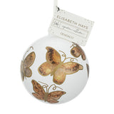 Neutral Butterfly White Round Ornament