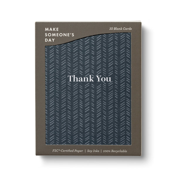 Thank You - QUILTED NAVY
10 Thank You Note Cards