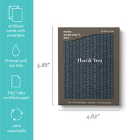 Thank You - QUILTED NAVY
10 Thank You Note Cards
