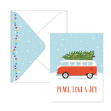 FESTIVE TREE TRANSPORT: PEACE, LOVE & JOY
10 Holiday Note Cards
