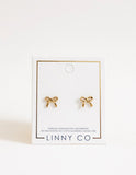 Screwback Stud Earrings - Sadie Bow Gold