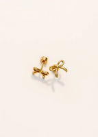 Screwback Stud Earrings - Sadie Bow Gold