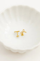 Screwback Stud Earrings - Sadie Bow Gold