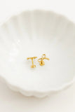 Screwback Stud Earrings - Sadie Bow Gold