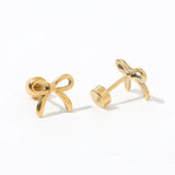 Screwback Stud Earrings - Sadie Bow Gold