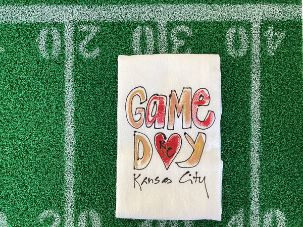 Painting Petunias art on a towel KC CHIEFS