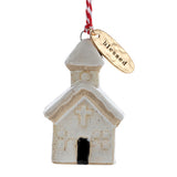 Blessed Cream Church Shaped Ornament