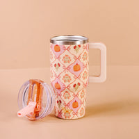 The Darling Effect Patchwork Pumpkins 20 oz Lifestyle Flip Straw Tumbler