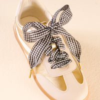 The Darling Effect Gingham Black Step It Up Shoelaces