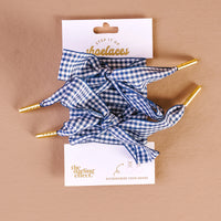The Darling Effect Gingham Navy Step It Up Shoelaces