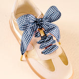 The Darling Effect Gingham Navy Step It Up Shoelaces