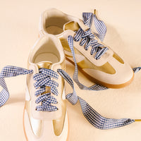 The Darling Effect Gingham Navy Step It Up Shoelaces