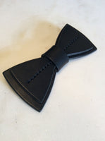 Black Leather Bow Tie