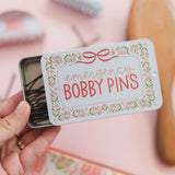 Emergency Bobby Pins Travel Tin with 60 Hair Pins