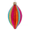 RETRO RAINBOW TEARDROP GLASS ORNAMENT